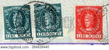 Vintage Italian Tax Stamps