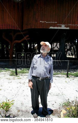 Nova Vicosa, Bahia / Brazil - October 27, 2008: Frans Krajcberg, Artist And Environmentalist, Is See