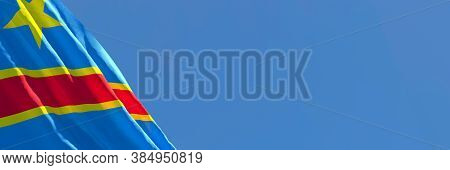 3d Rendering Of The National Flag Of Congo Waving In The Wind