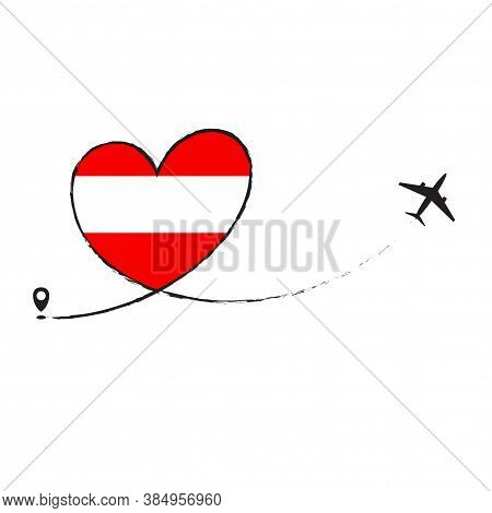 Flag Of Austria Love Romantic Travel Airplane Airplane Airplane Airplane Flight Fly Jet Airline Line