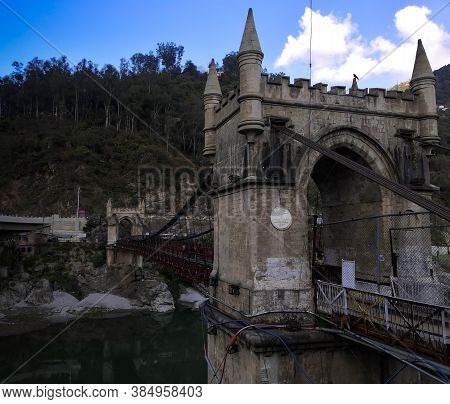 20-march-2020/ Historic Victoria Bridge In Mandi Himachal Pradesh, India. It Is A Cable Bridge And I