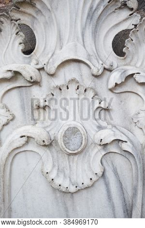 Ablution Before Prayer, In Istanbul, Turkey, A Beautiful Marble Fountain For Ablutions. Carved White