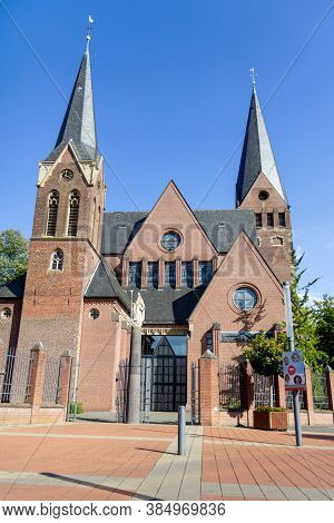 Kevelaer, Germany - Sept 5, 2020: Front Of St Anthony Church In Kevelaer