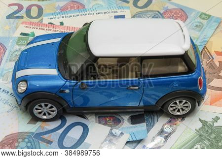 Oxford, Uk - Circa May 2017: Miniature Representation Of A Light Blue Mini Cooper Car (2013 Version)