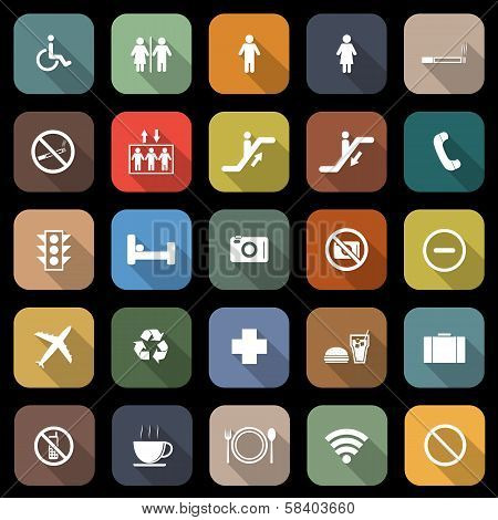 Public Flat Icons With Long Shadow