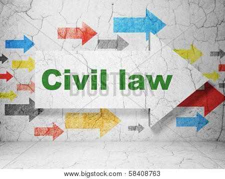Law concept: arrow with Civil Law on grunge wall background