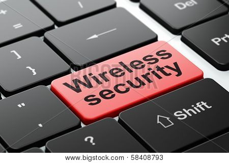 Privacy concept: Wireless Security on computer keyboard background