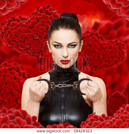 Sexy Dominatrix With Handcuffs