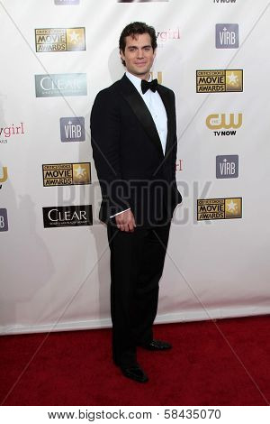 Henry Cavill at the 18th Annual Critics' Choice Movie Awards Arrivals, Barker Hangar, Santa Monica, CA 01-10-13