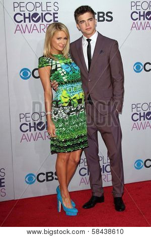 Paris Hilton and River Viiperi at the 2013 People's Choice Awards Arrivals, Nokia Theater, Los Angeles, CA 01-09-13