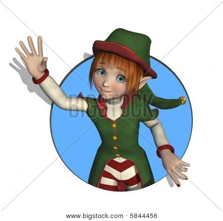 Du père Noël Elf agitant par un cercle.