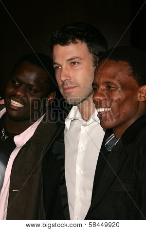 LOS ANGELES - NOVEMBER 15:  Ben Affleck and Archie Khambula and Victor Mohale at the Los Angeles Premiere of 