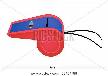 A Blue And Red Whistle Of Guam Flag