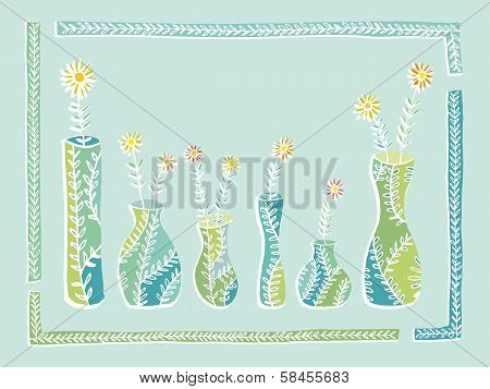 Vases and flowers