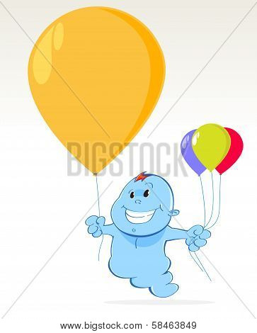 blue spirit with balloons