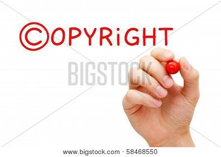 Copyright Concept Red Marker