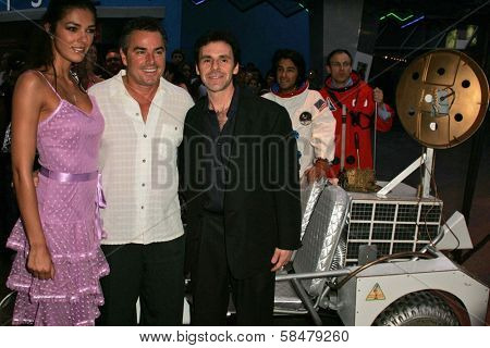 UNIVERSAL CITY - JULY 19: Adrianne Curry with Christopher Knight and Bryan Michael Stoller at the Premiere Screening of 
