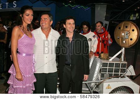 UNIVERSAL CITY - JULY 19: Adrianne Curry with Christopher Knight and Bryan Michael Stoller at the Premiere Screening of 