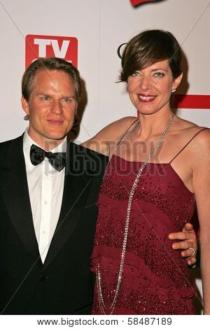 HOLLYWOOD - AUGUST 27: Allison Janney and friend at the TV Guide Emmy After Party August 27, 2006 in Social, Hollywood, CA.