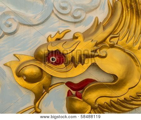 Dragon Statue On The Wall