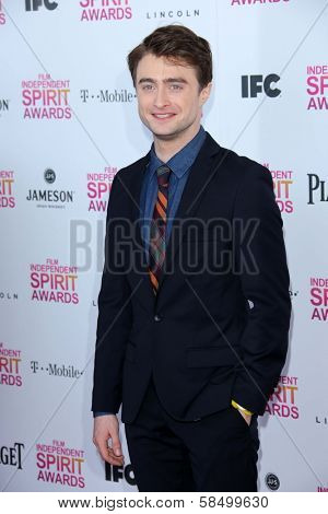 Daniel Radcliffe at the 2013 Film Independent Spirit Awards, Private Location, Santa Monica, CA 02-23-13
