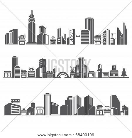 cities silhouette, city skyline