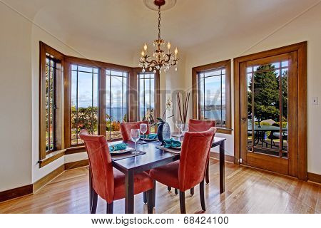 Luxury Dining Room Interior With Served Table