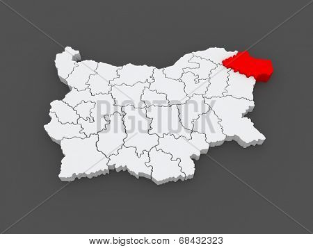 Map of Dobrich Province. Bulgaria. 3d