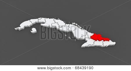 Map of Holguin. Cuba. 3d