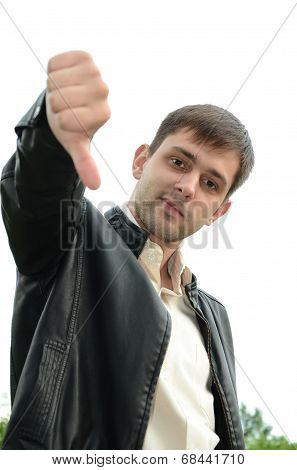 young man on a light background