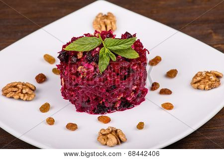 Raw Grated Beet On A Plate