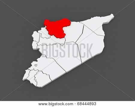 Map of Aleppo (Aleppo). Syria. 3d