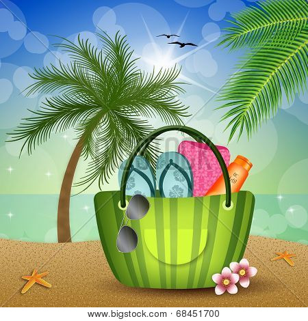 Beach Bag On The Beach