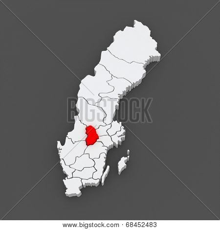 Map of Orebro. Sweden. 3d