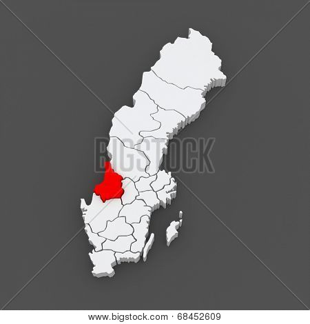 Map of Karlstad. Sweden. 3d