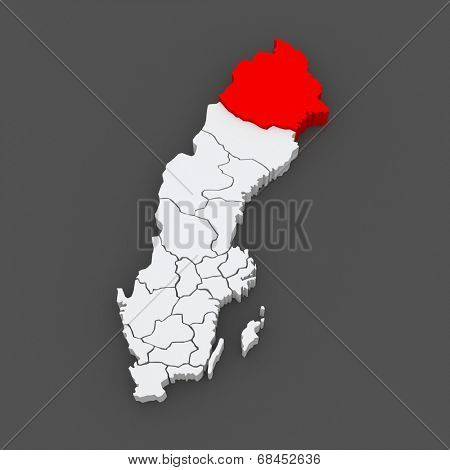 Map of Lulea. Sweden. 3d