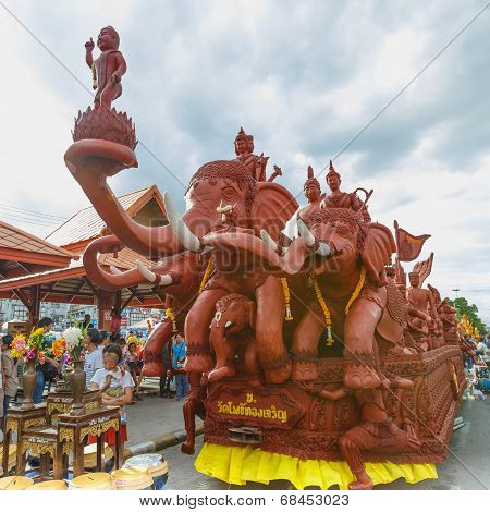 The traditional candle procession festival of Buddha.