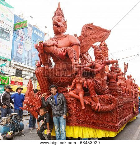 The traditional candle procession festival of Buddha.