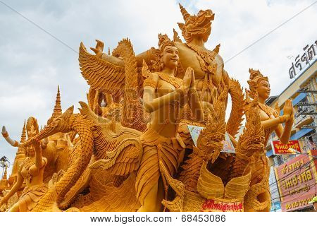 Korat music show on the traditional candle procession festival of Buddha.