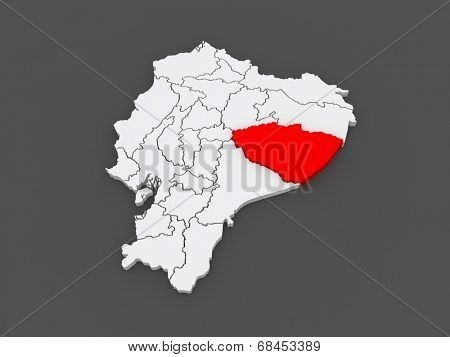 Map of Pastaza. Ecuador. 3d