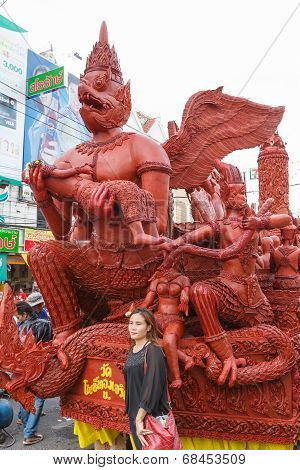 The traditional candle procession festival of Buddha.