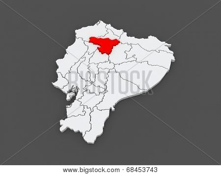 Map of Pichincha. Ecuador. 3d