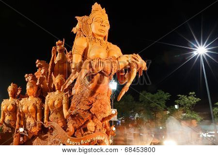 The Traditional Candle Procession Festival Of Buddha.