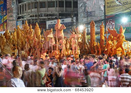 The Traditional Candle Procession Festival Of Buddha.