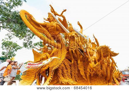 The Traditional Candle Procession Festival Of Buddha.