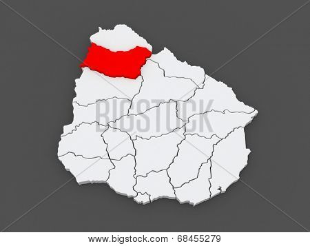 Map of Salto. Uruguay. 3d