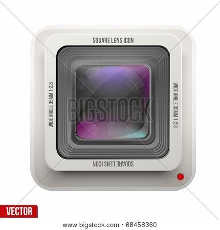 The square icon photography or video lens.