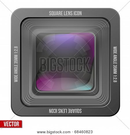 The square icon photography or video lens.