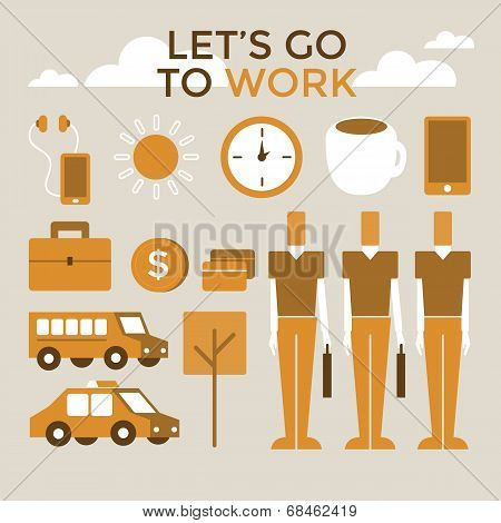 Go to work infographic vector