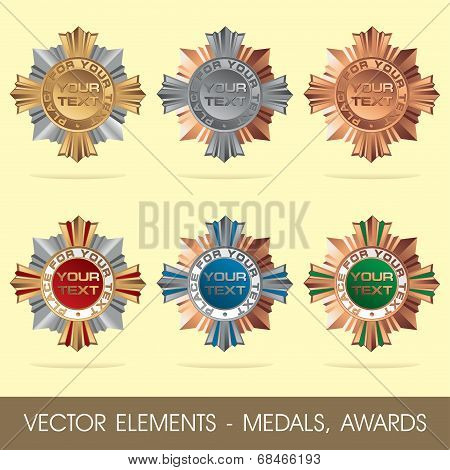 Vector elements - medals, awards
